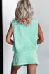 Effortless Style Washed Sleeveless Muscle Tee And Overlap Skort Two Piece Set